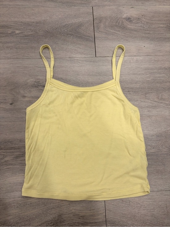 Aritzia Tops - Aritzia Pale Yellow Ribbed Spaghetti Strap Tank